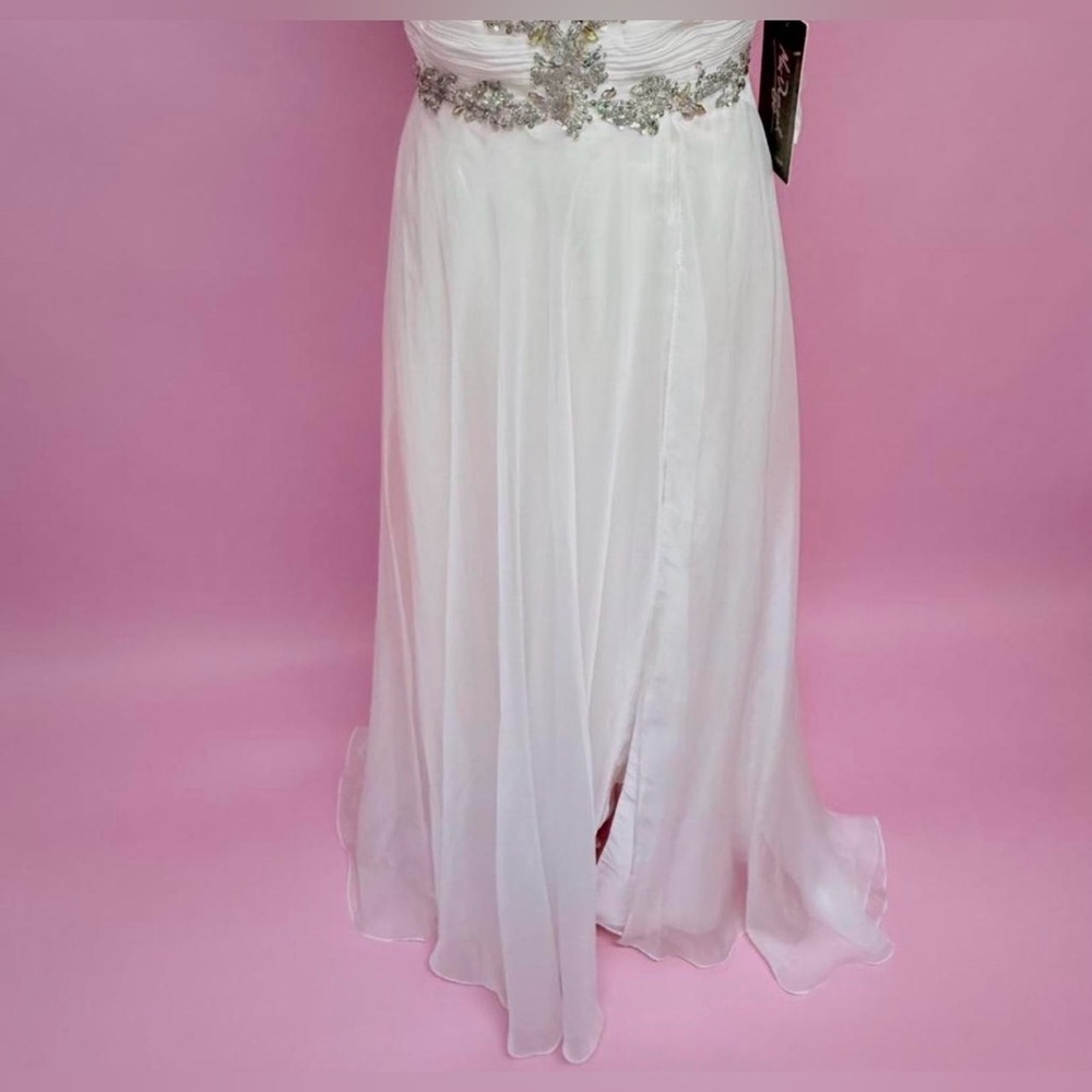 Mac Duggal White Strapless Dress with Silver Embellishments - Picture 9 of 9